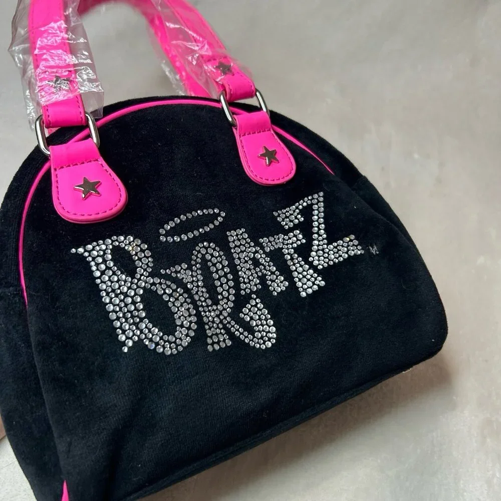 black & neon pink hot bimbo y2k bratz x dollskill purse new never used, but flaw - Picture 5 of 12